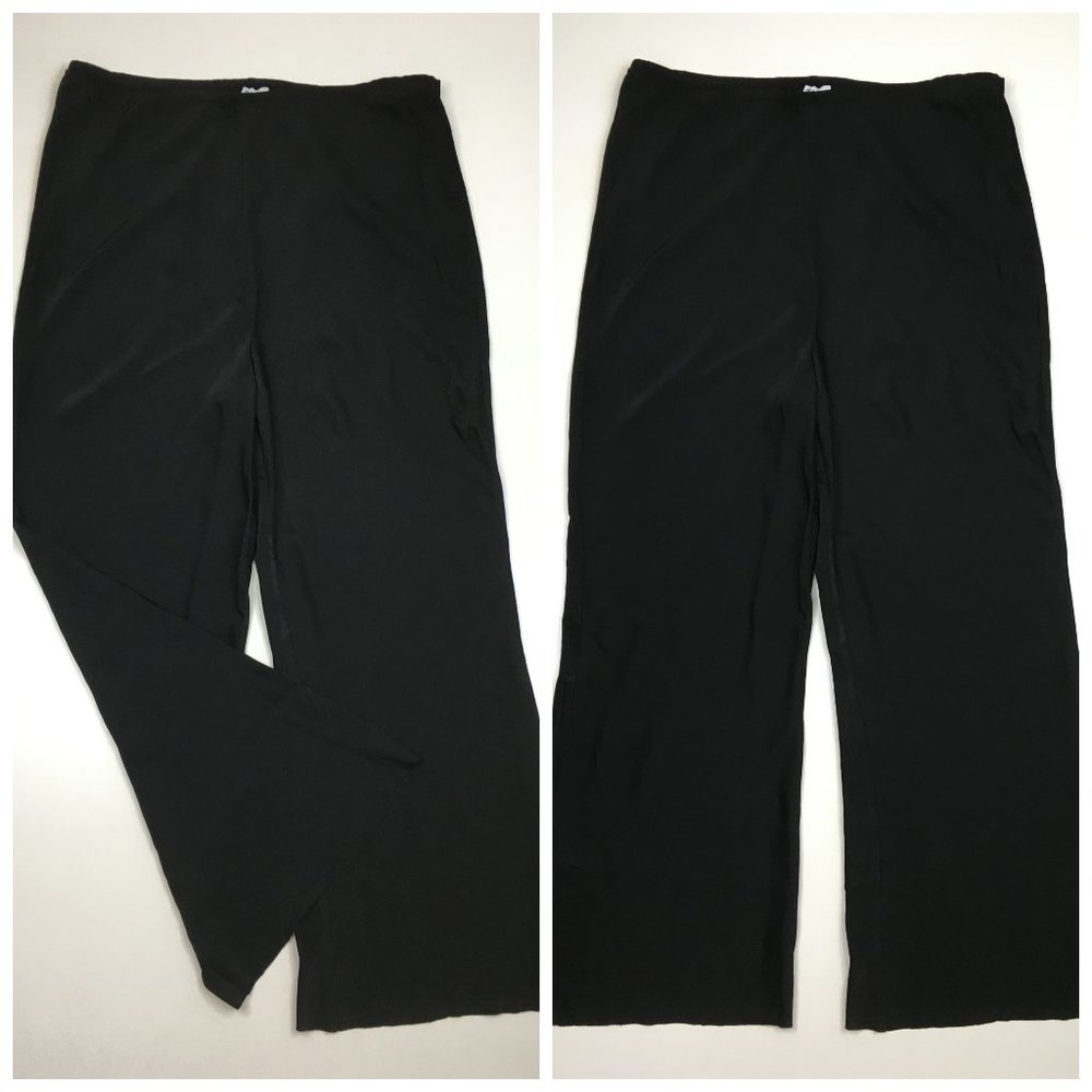 PRINCESS POLLY Black Textured Wide Leg Pull On High Waist Soft Pant